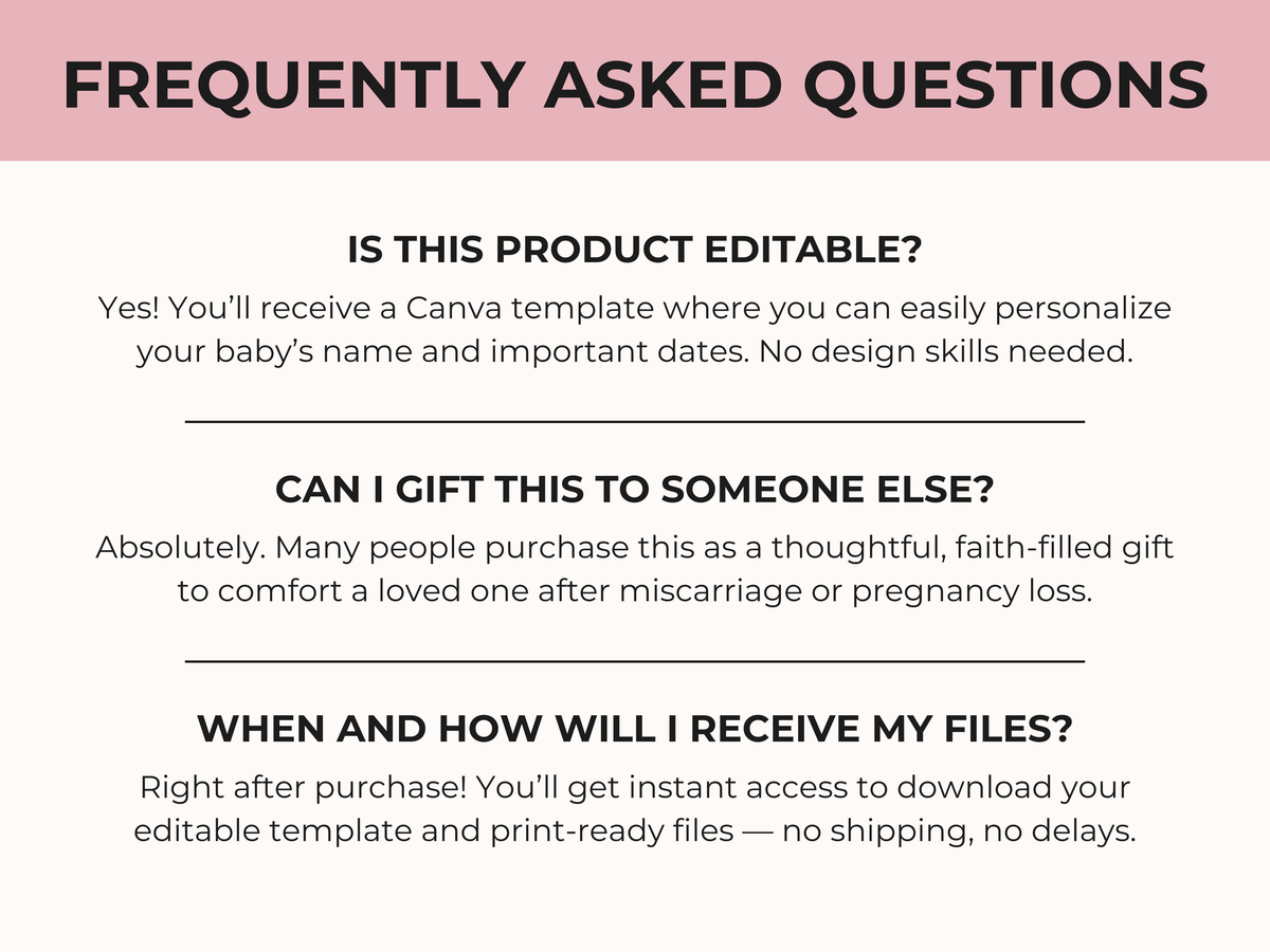 Heaven Baby Birth Certificate & Remembrance Letters (Editable Canva Template)