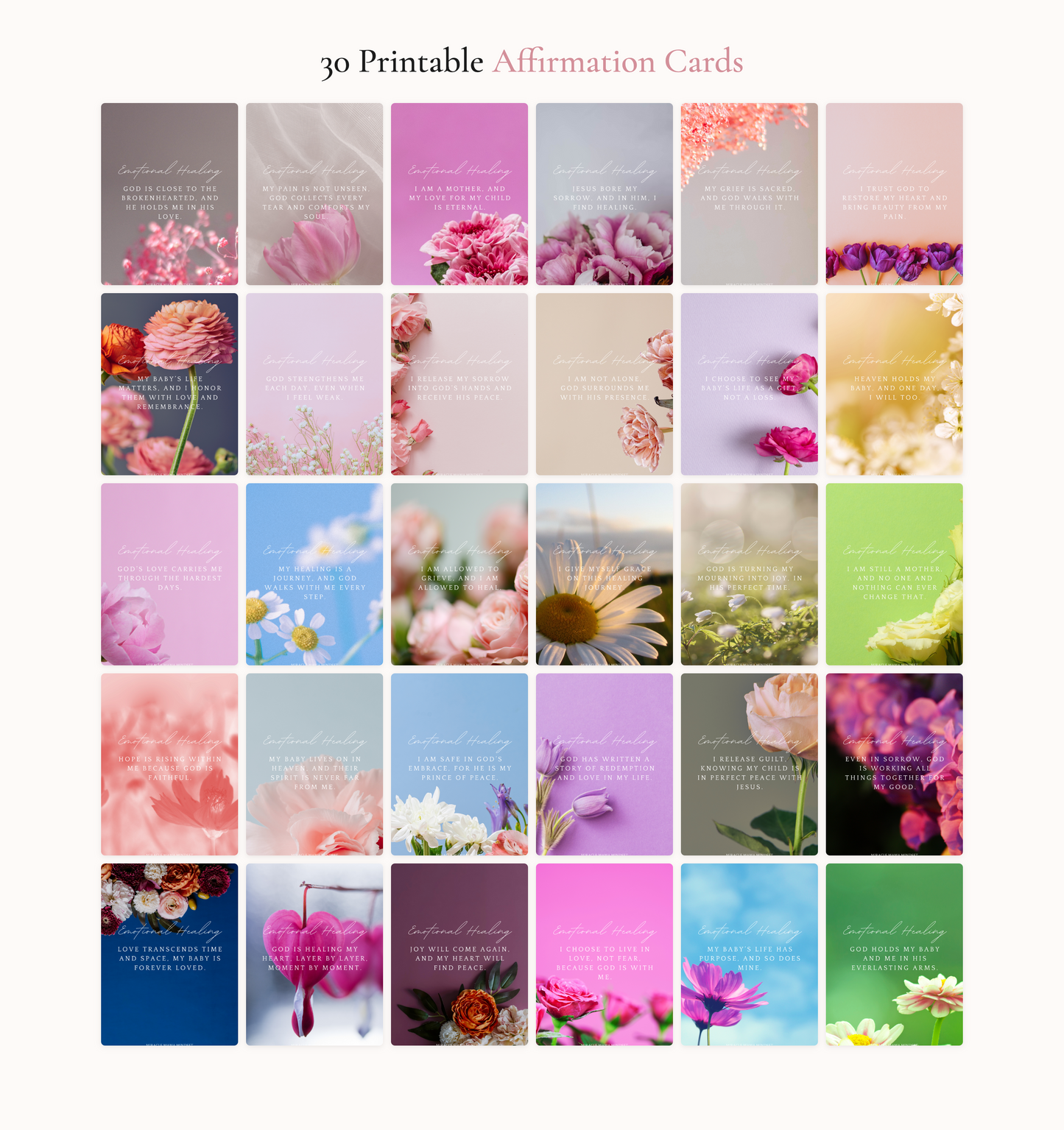 Grief Starter Kit | Scripture & Affirmation Cards for Miscarriage Healing