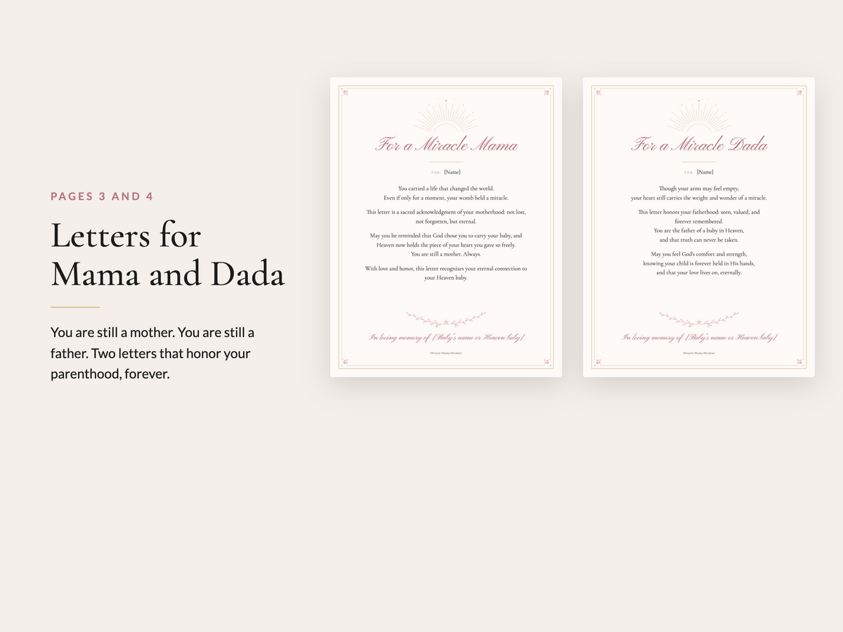 Heaven Baby Birth Certificate & Remembrance Letters (Editable Canva Template)