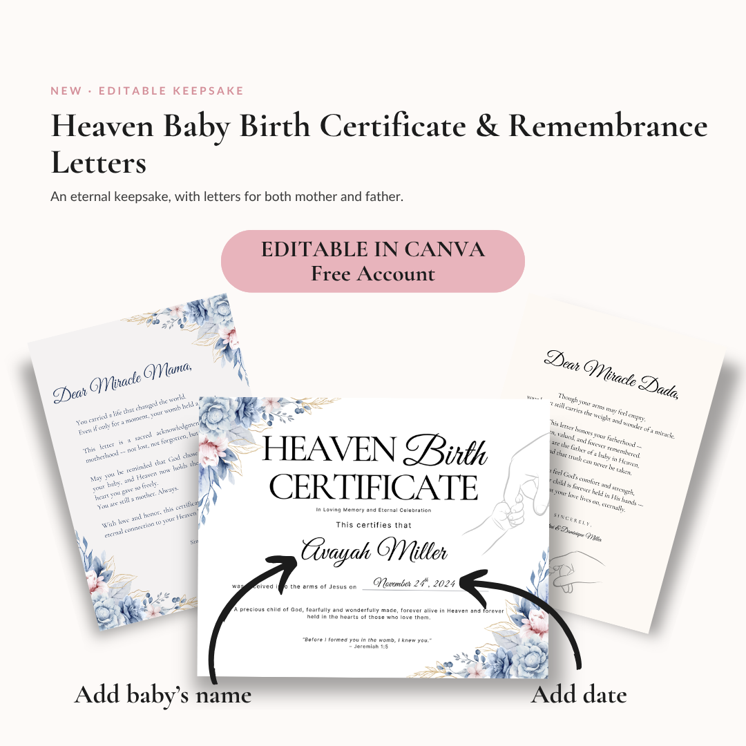 Miscarriage Healing Bundle – Faith-Based Grief Journal, Scripture Cards & Christian Support Tools | Instant Download