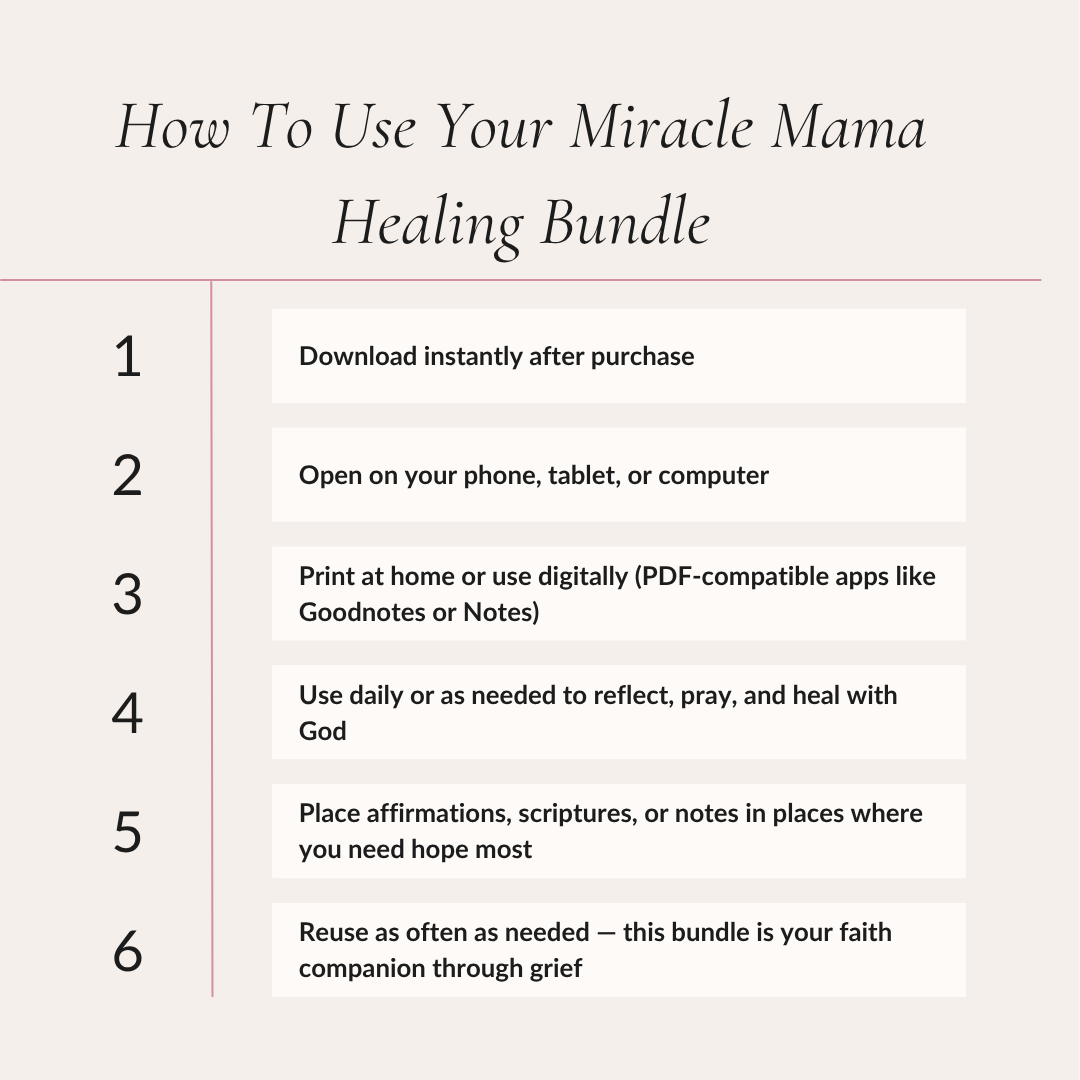 Miscarriage Healing Bundle – Faith-Based Grief Journal, Scripture Cards & Christian Support Tools | Instant Download
