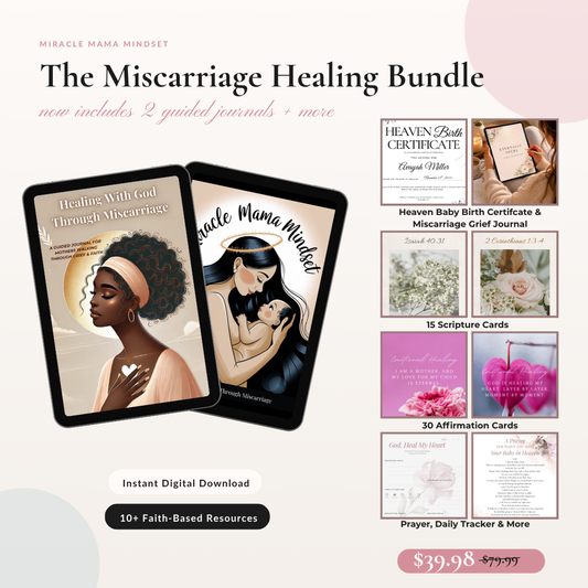 Miscarriage Healing Bundle – Faith-Based Grief Journal, Scripture Cards & Christian Support Tools | Instant Download