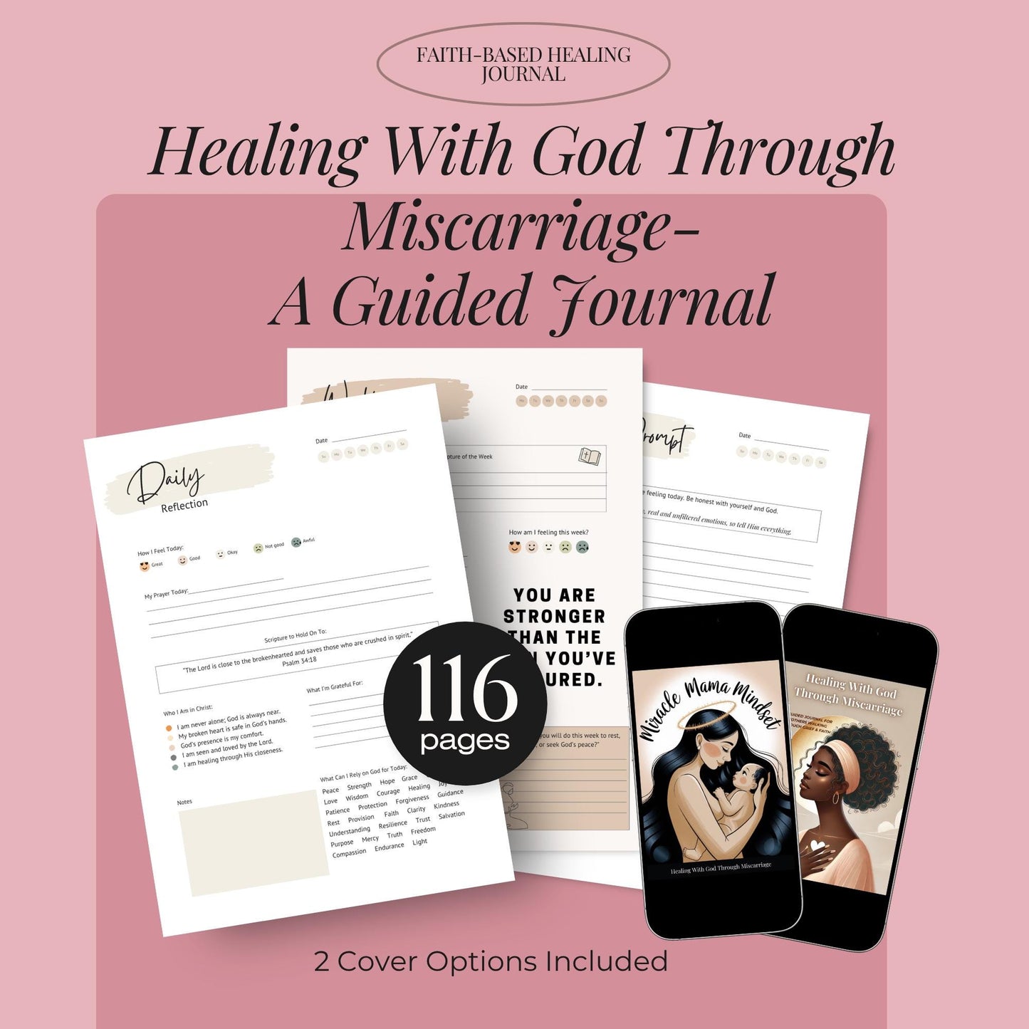 Miscarriage Healing Bundle | Christian Pregnancy Loss Journal, Scripture Cards & Faith-Based Grief Support Tools