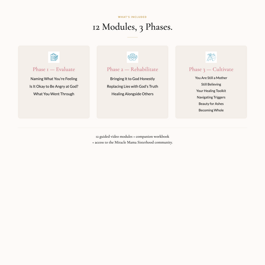 The Whole Wom(b)man Method | A 12-Module Christ-Centered Healing Course for Miscarriage