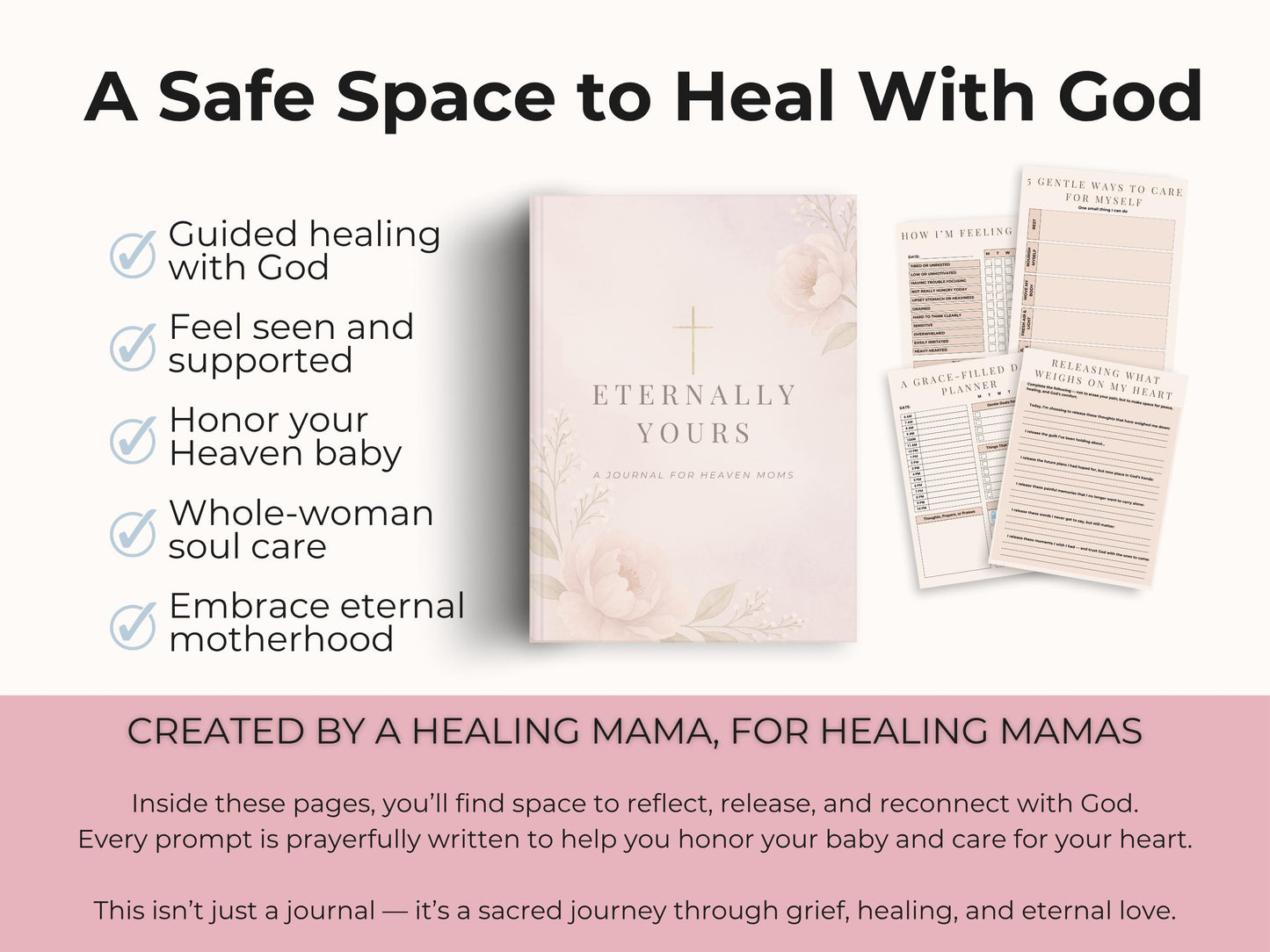 Miscarriage Grief Journal for Christian Women — Faith-Based Pregnancy Loss Healing Journal — Heaven Mom Printable PDF Instant Download