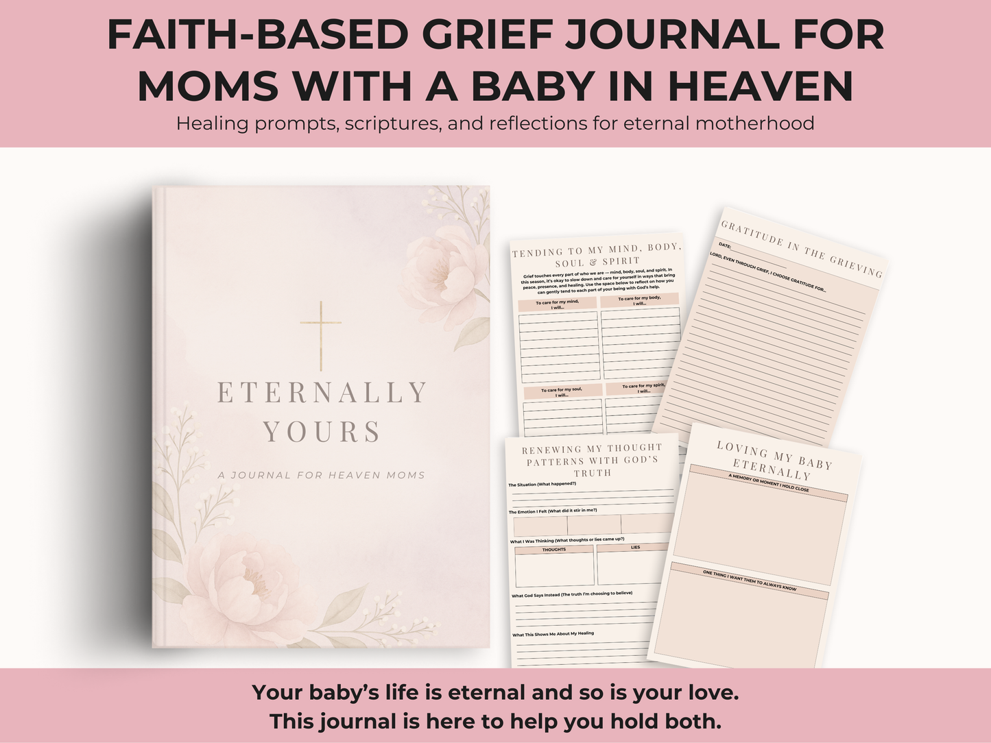 Miscarriage Grief Journal for Christian Women — Faith-Based Pregnancy Loss Healing Journal — Heaven Mom Printable PDF Instant Download