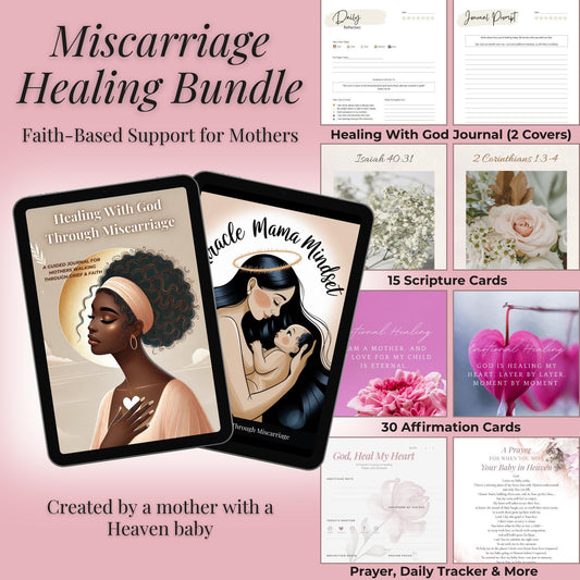 Miscarriage Healing Bundle | Christian Pregnancy Loss Journal, Scripture Cards & Faith-Based Grief Support Tools