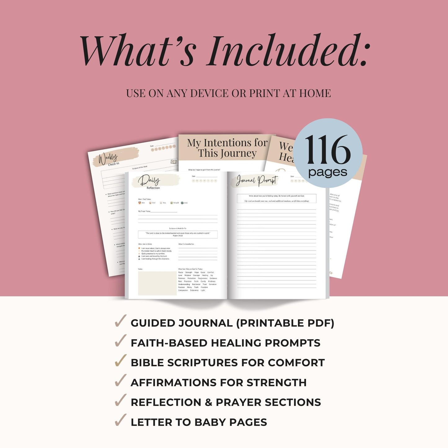 Healing With God: A Guided Journal for Navigating Miscarriage Grief | Faith-Based Pregnancy Loss Support