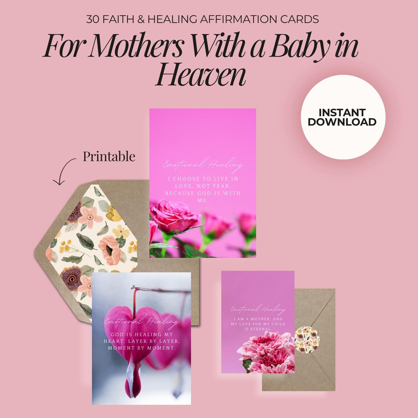 Miscarriage Healing Bundle | Christian Pregnancy Loss Journal, Scripture Cards & Faith-Based Grief Support Tools